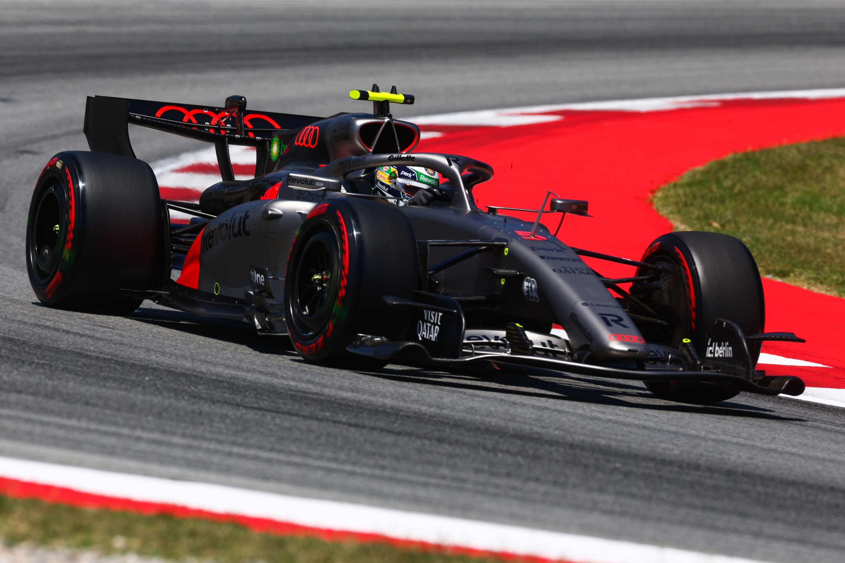 2026 Barcelona-Catalunya Grand Prix: Saturday - BARCELONA, SPAIN - JUNE 13: Gabriel Bortoleto of Brazil driving the (5) Audi F1 Team R26 on track during final practice ahead of the F1 Grand Prix of Barcelona-Catalunya at Circuit de Barcelona-Catalunya...