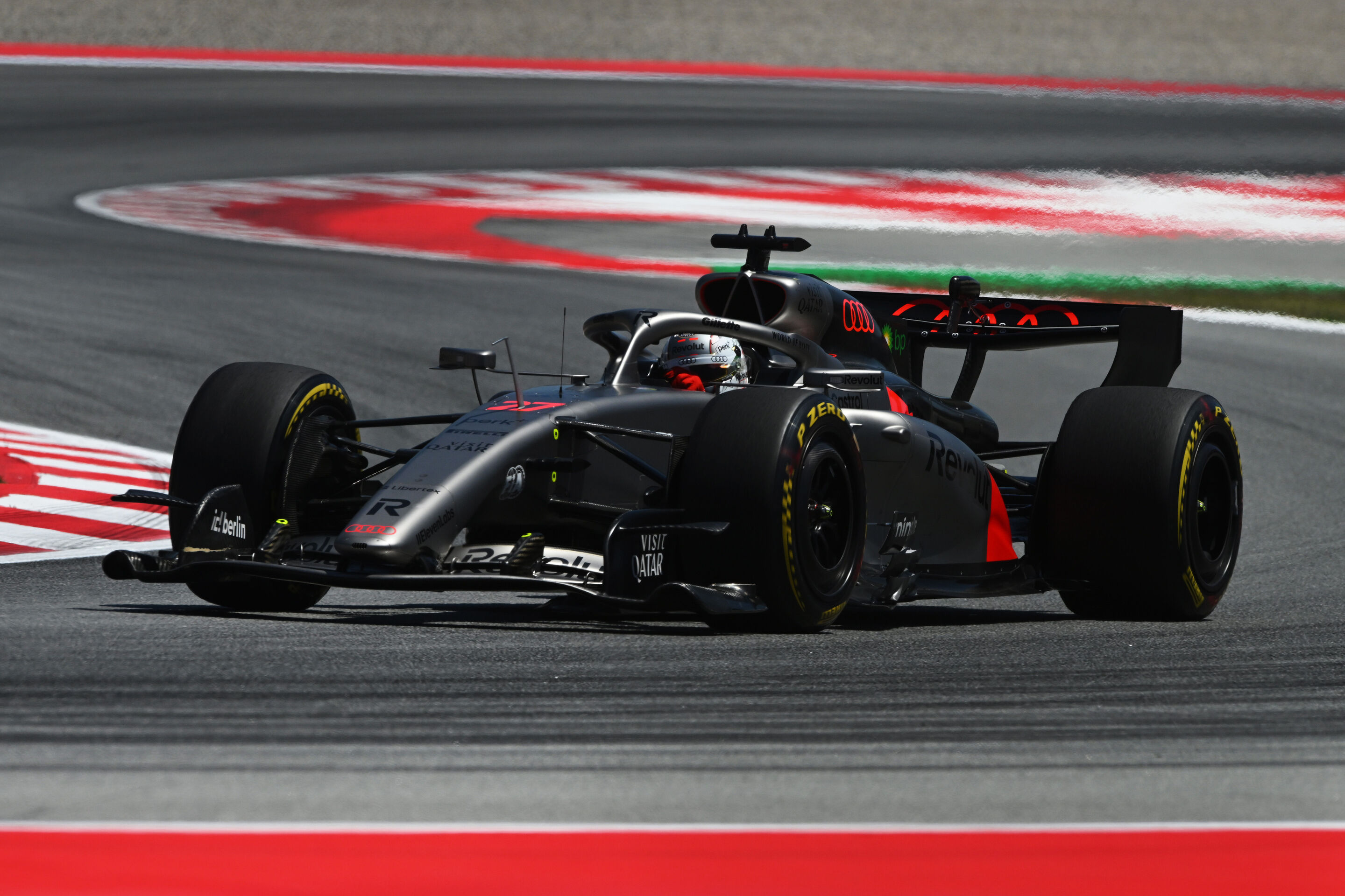 2026 Barcelona-Catalunya Grand Prix: Saturday - BARCELONA, SPAIN - JUNE 13: Nico Hulkenberg of Germany driving the (27) Audi F1 Team R26 on track during final practice ahead of the F1 Grand Prix of Barcelona-Catalunya at Circuit de Barcelona-Catalunya...