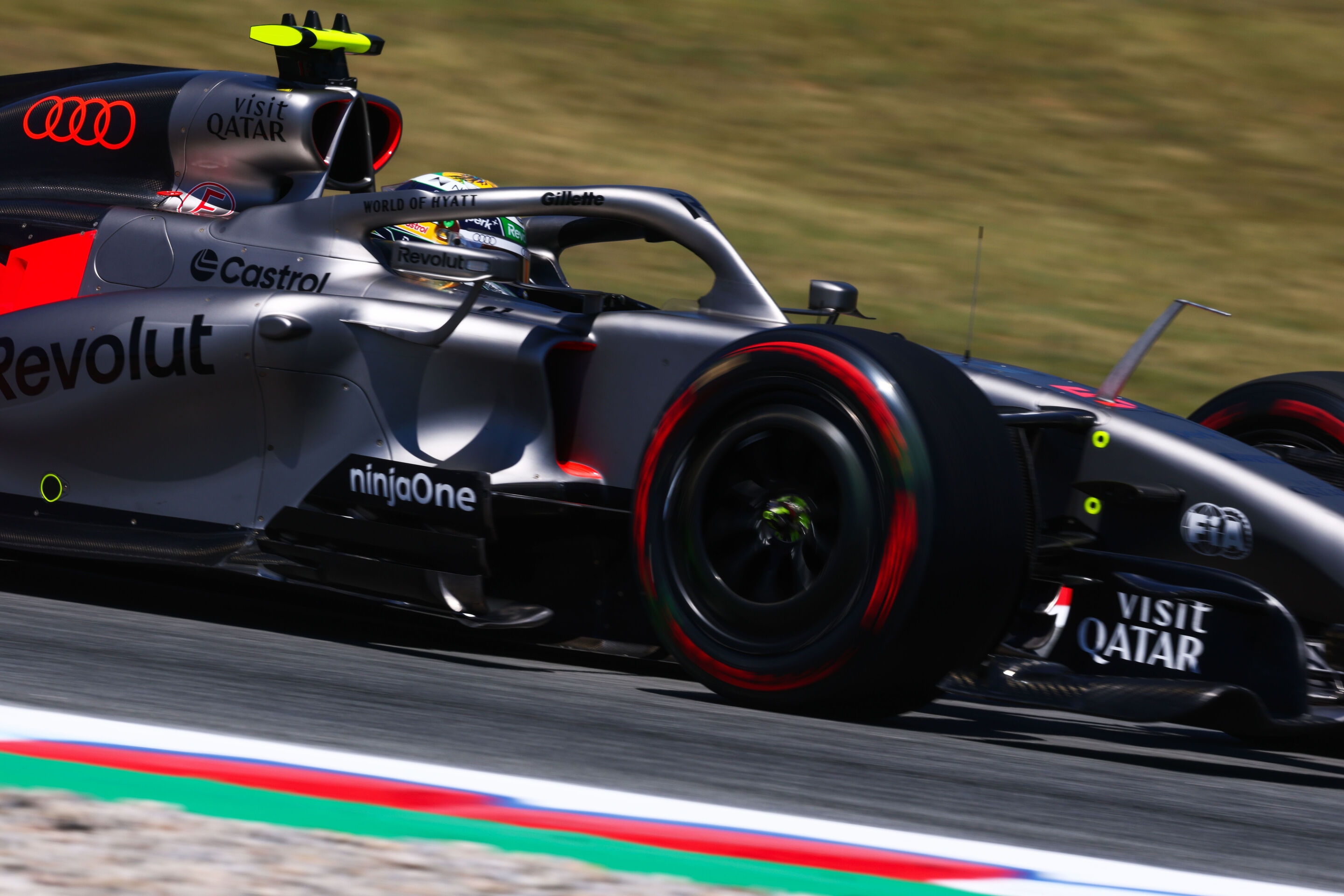2026 Barcelona-Catalunya Grand Prix: Saturday - BARCELONA, SPAIN - JUNE 13: Gabriel Bortoleto of Brazil driving the (5) Audi F1 Team R26 on track during final practice ahead of the F1 Grand Prix of Barcelona-Catalunya at Circuit de Barcelona-Catalunya...