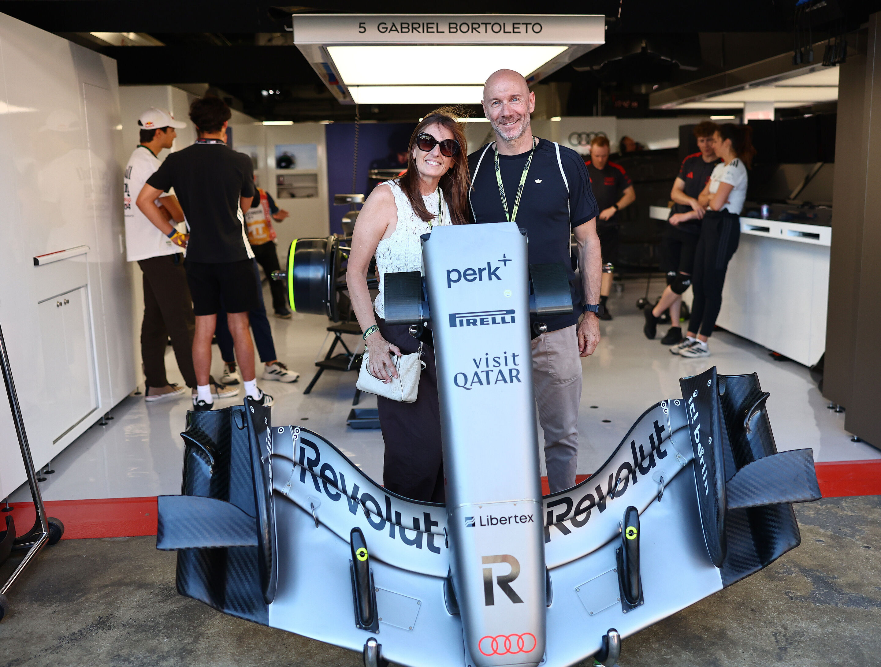 2026 Grand Prix de Barcelona - Guests - BARCELONA, SPAIN - JUNE 13: Audi F1 Team guests in the Pitlane during qualifying ahead of the F1 Grand Prix of Barcelona-Catalunya at Circuit de Barcelona-Catalunya on June 13, 2026 in Barcelona, Spain. (Photo by...