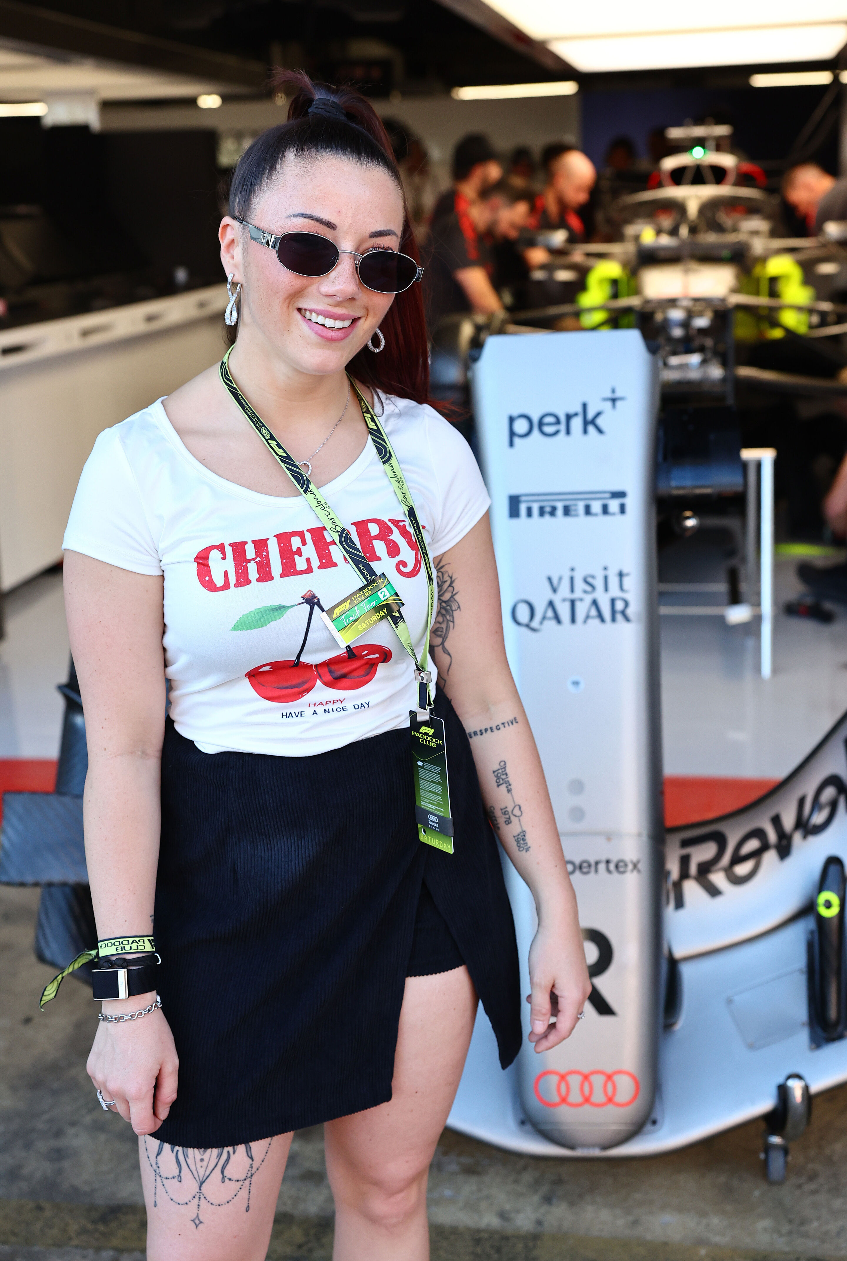 2026 Grand Prix de Barcelona - Guests - BARCELONA, SPAIN - JUNE 13: Carrie Schreiner, Team Ambassador for Audi F1 Team poses for a photo in the Pitlane during qualifying ahead of the F1 Grand Prix of Barcelona-Catalunya at Circuit de Barcelona-Catalunya...