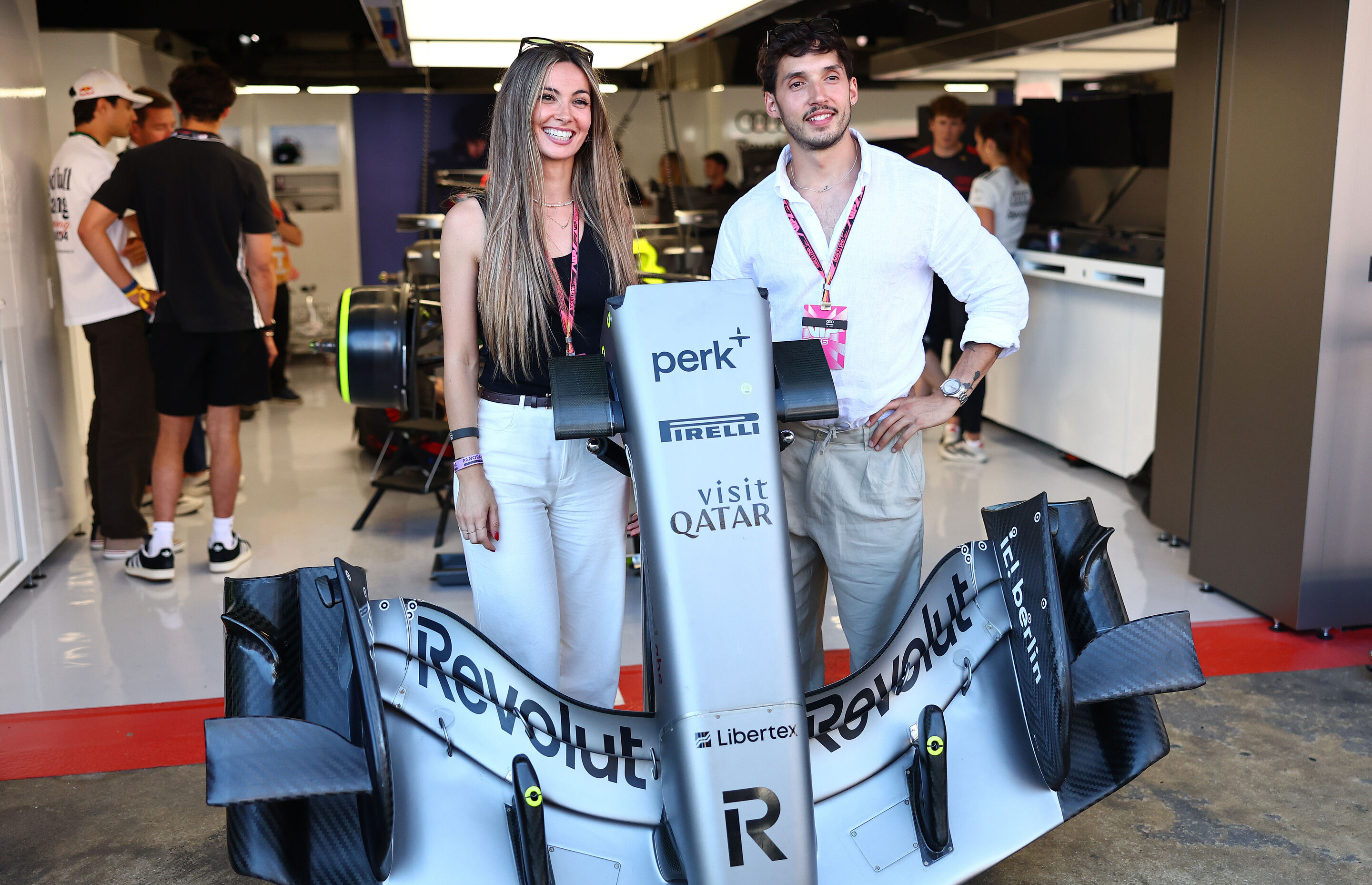 2026 Grand Prix de Barcelona - Guests - BARCELONA, SPAIN - JUNE 13: Audi F1 Team guests in the Pitlane during qualifying ahead of the F1 Grand Prix of Barcelona-Catalunya at Circuit de Barcelona-Catalunya on June 13, 2026 in Barcelona, Spain. (Photo by...