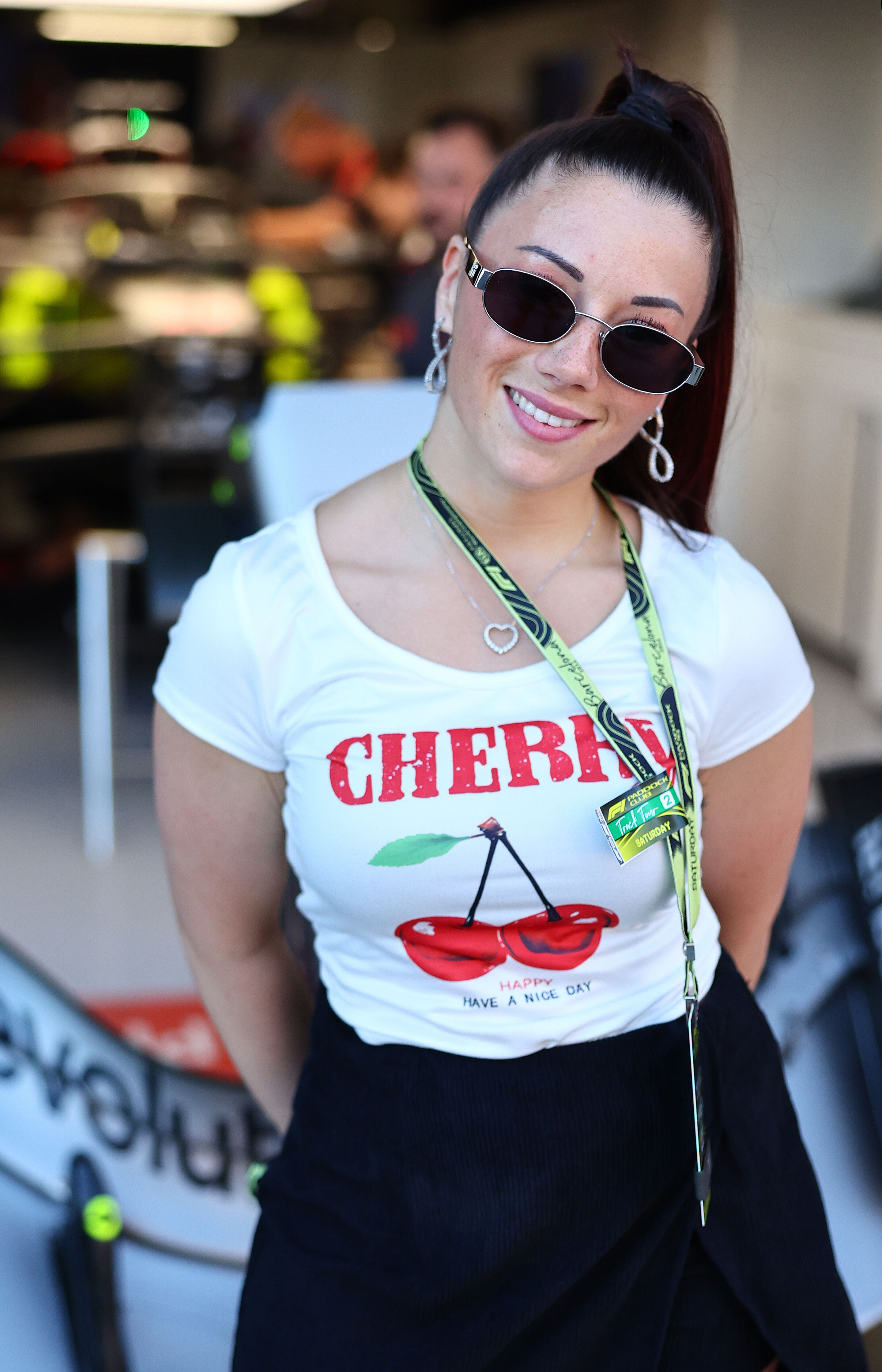 2026 Grand Prix de Barcelona - Guests - BARCELONA, SPAIN - JUNE 13: Carrie Schreiner, Team Ambassador for Audi F1 Team poses for a photo in the Pitlane during qualifying ahead of the F1 Grand Prix of Barcelona-Catalunya at Circuit de Barcelona-Catalunya...
