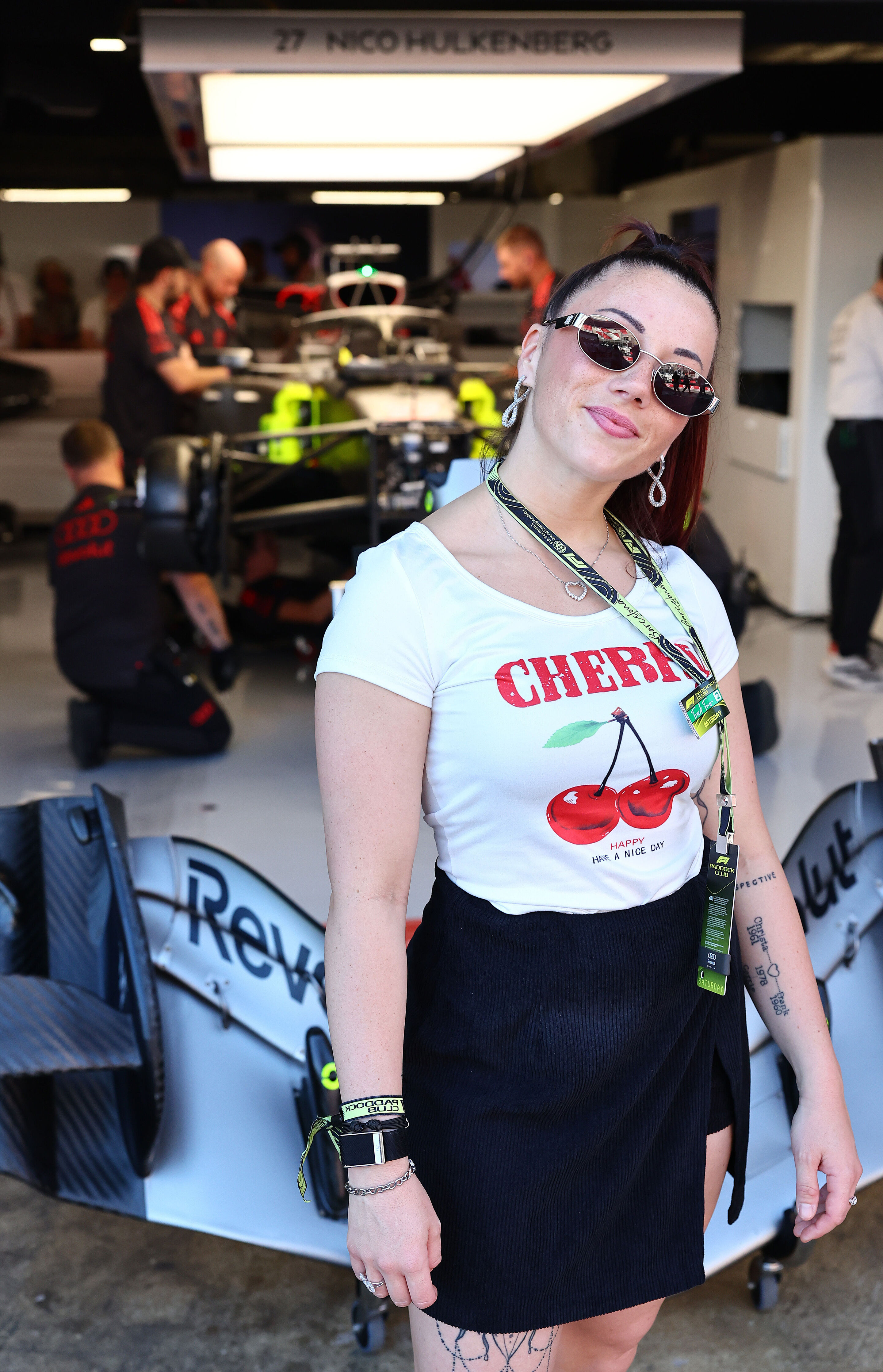2026 Grand Prix de Barcelona - Guests - BARCELONA, SPAIN - JUNE 13: Carrie Schreiner, Team Ambassador for Audi F1 Team poses for a photo in the Pitlane during qualifying ahead of the F1 Grand Prix of Barcelona-Catalunya at Circuit de Barcelona-Catalunya...