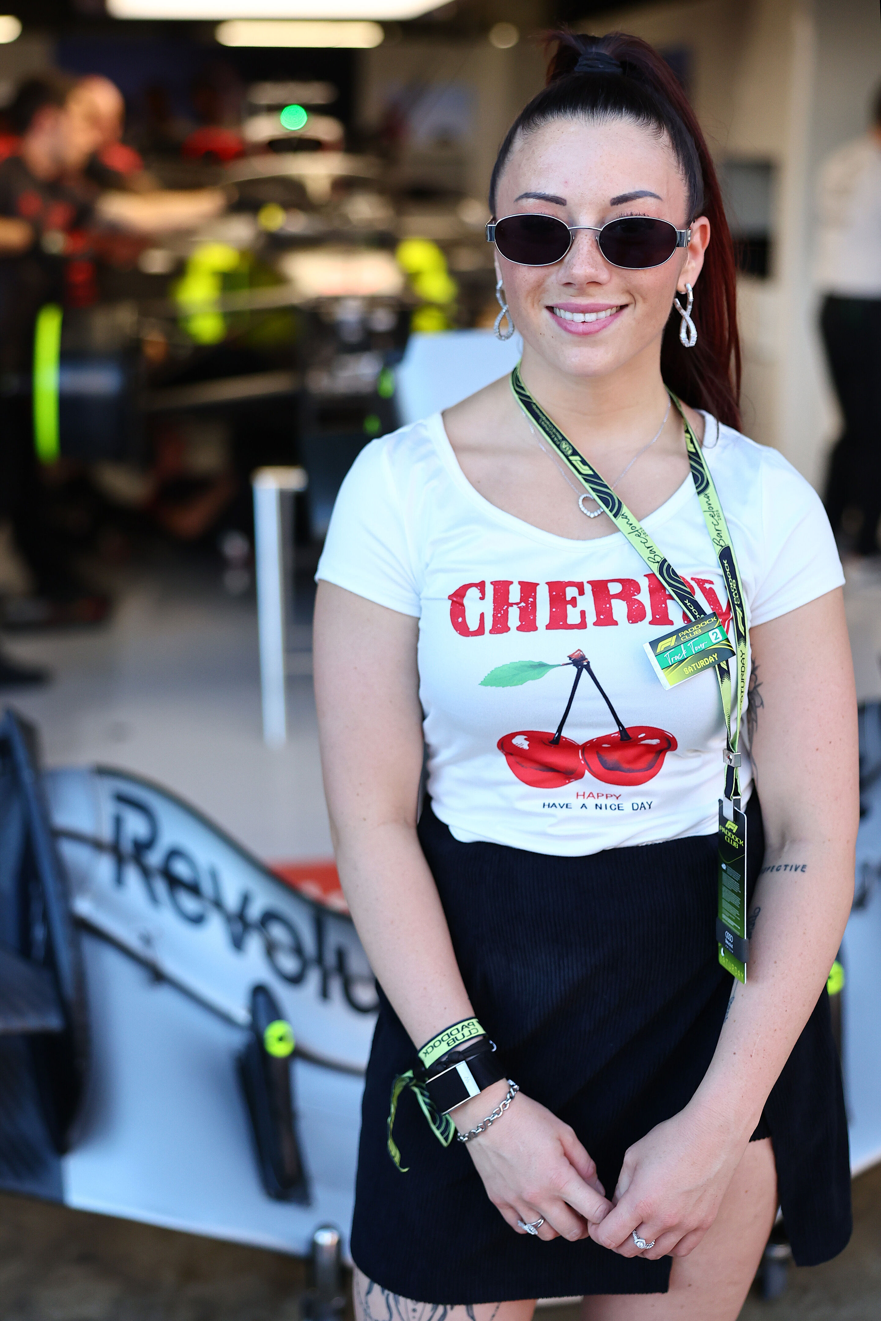 2026 Grand Prix de Barcelona - Guests - BARCELONA, SPAIN - JUNE 13: Carrie Schreiner, Team Ambassador for Audi F1 Team poses for a photo in the Pitlane during qualifying ahead of the F1 Grand Prix of Barcelona-Catalunya at Circuit de Barcelona-Catalunya...