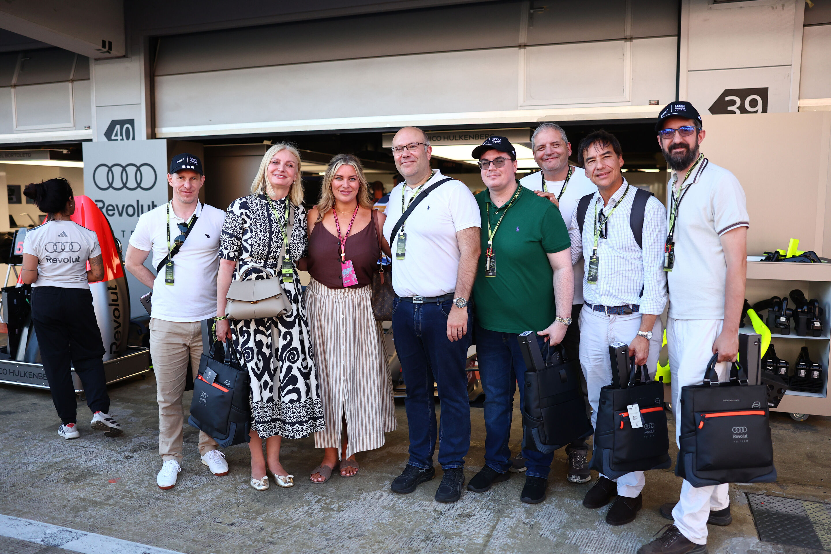 2026 Grand Prix de Barcelona - Guests - BARCELONA, SPAIN - JUNE 13: Audi F1 Team guests during qualifying ahead of the F1 Grand Prix of Barcelona-Catalunya at Circuit de Barcelona-Catalunya on June 13, 2026 in Barcelona, Spain. (Photo by Andy Hone/LAT...