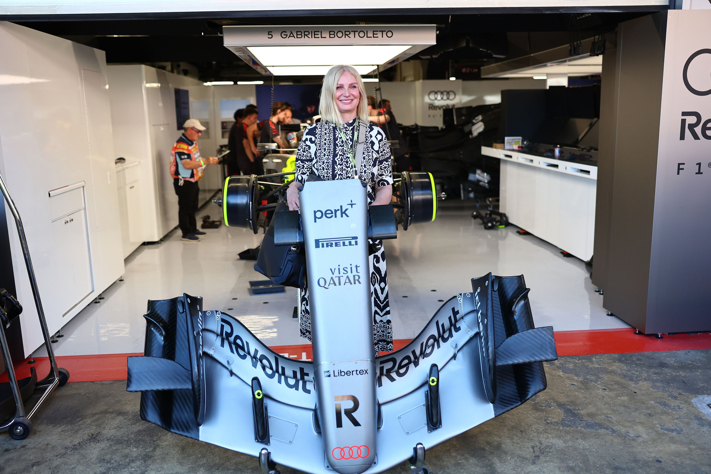 2026 Grand Prix de Barcelona - Guests - BARCELONA, SPAIN - JUNE 13: An Audi F1 Team guest in the Pitlane during qualifying ahead of the F1 Grand Prix of Barcelona-Catalunya at Circuit de Barcelona-Catalunya on June 13, 2026 in Barcelona, Spain. (Photo...