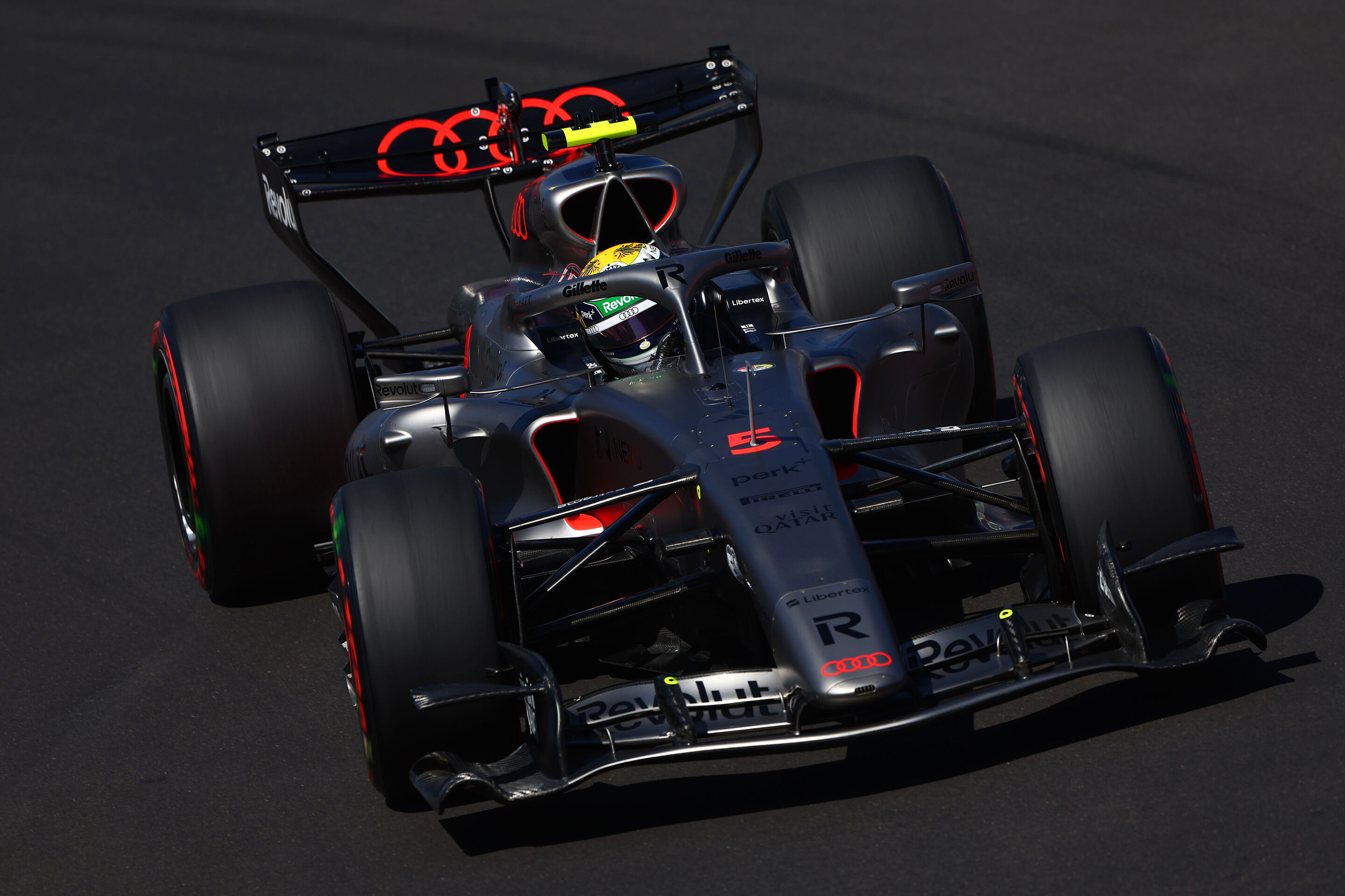 2026 Spanish Grand Prix - Saturday - MADRID, SPAIN - SEPTEMBER 12: Gabriel Bortoleto of Brazil driving the (5) Audi F1 Team R26 on track during final practice ahead of the F1 Grand Prix of Spain at Madring on September 12, 2026 in Madrid, Spain. (Photo...