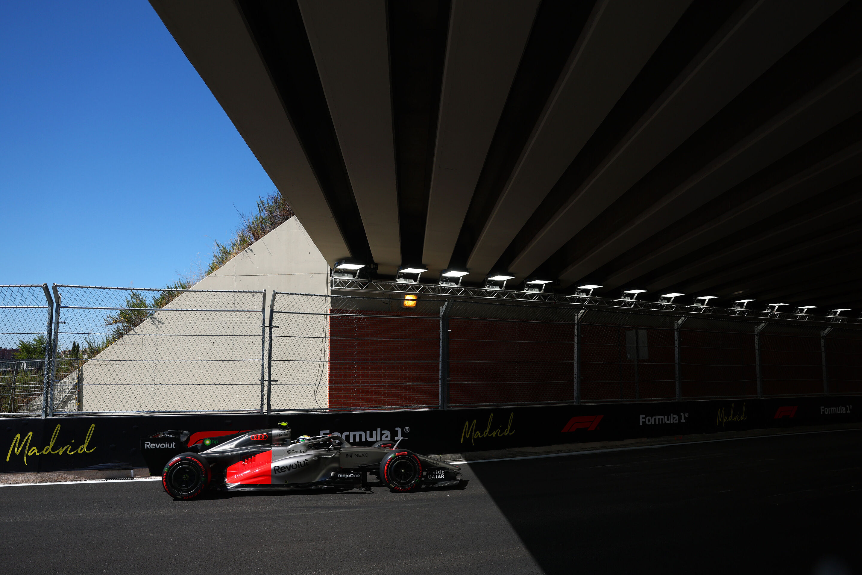 2026 Spanish Grand Prix - Saturday - MADRID, SPAIN - SEPTEMBER 12: Gabriel Bortoleto of Brazil driving the (5) Audi F1 Team R26 on track during final practice ahead of the F1 Grand Prix of Spain at Madring on September 12, 2026 in Madrid, Spain. (Photo...