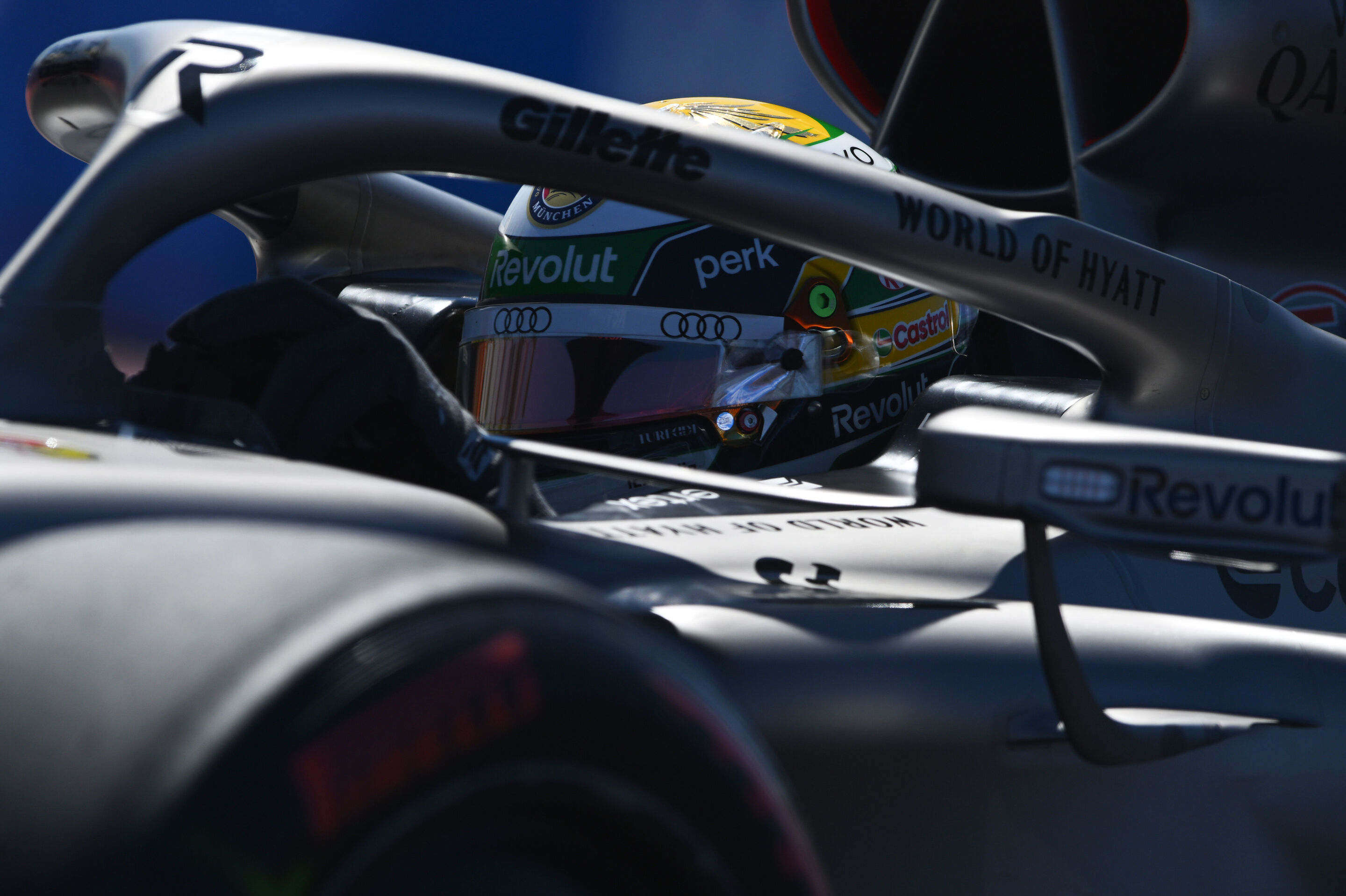 2026 Spanish Grand Prix - Saturday - MADRID, SPAIN - SEPTEMBER 12: Gabriel Bortoleto of Brazil driving the (5) Audi F1 Team R26 in the Pitlane during final practice ahead of the F1 Grand Prix of Spain at Madring on September 12, 2026 in Madrid, Spain....