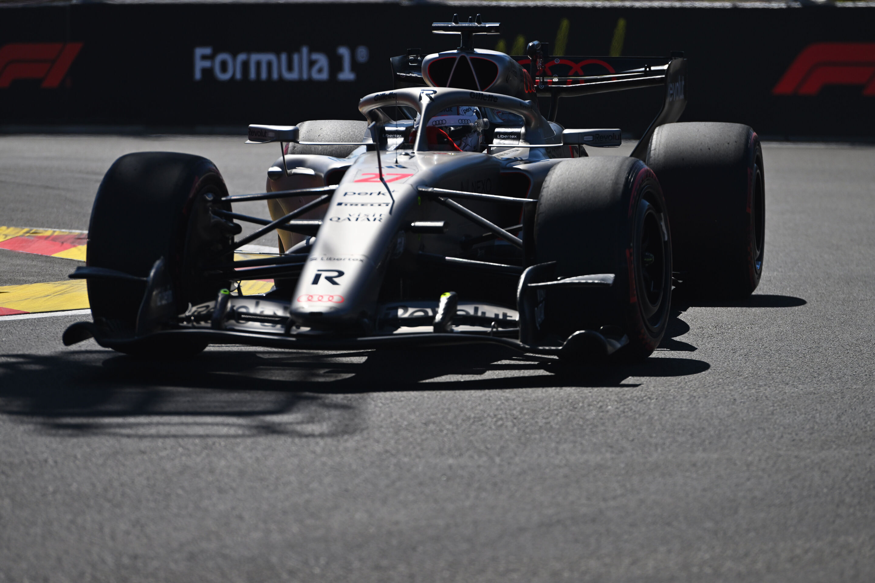 2026 Spanish Grand Prix - Saturday - MADRID, SPAIN - SEPTEMBER 12: Nico Hulkenberg of Germany driving the (27) Audi F1 Team R26 on track during final practice ahead of the F1 Grand Prix of Spain at Madring on September 12, 2026 in Madrid, Spain. (Photo...