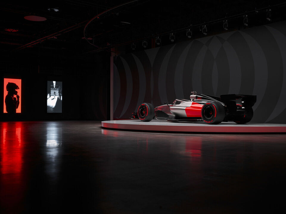 Audi unveils design for Formula 1 - The Audi R26 Concept previews the brand’s identity in the pinnacle of motorsport. Impressions from the reveal event “Audi One” in Munich, November 12, 2025.
