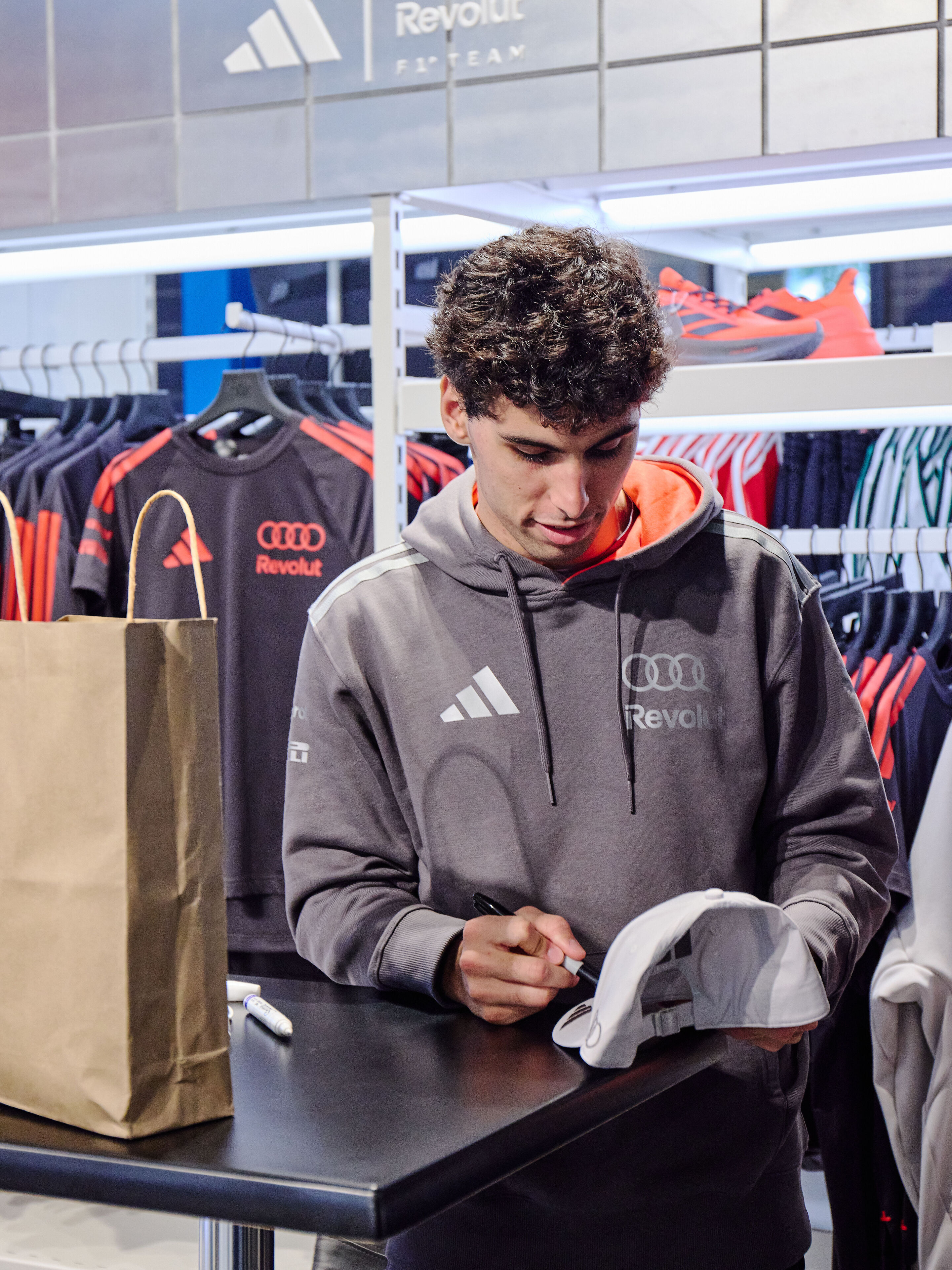 2026 Australian Grand Prix: Off-track activations - Gabriel Bortoleto adidas store appearance