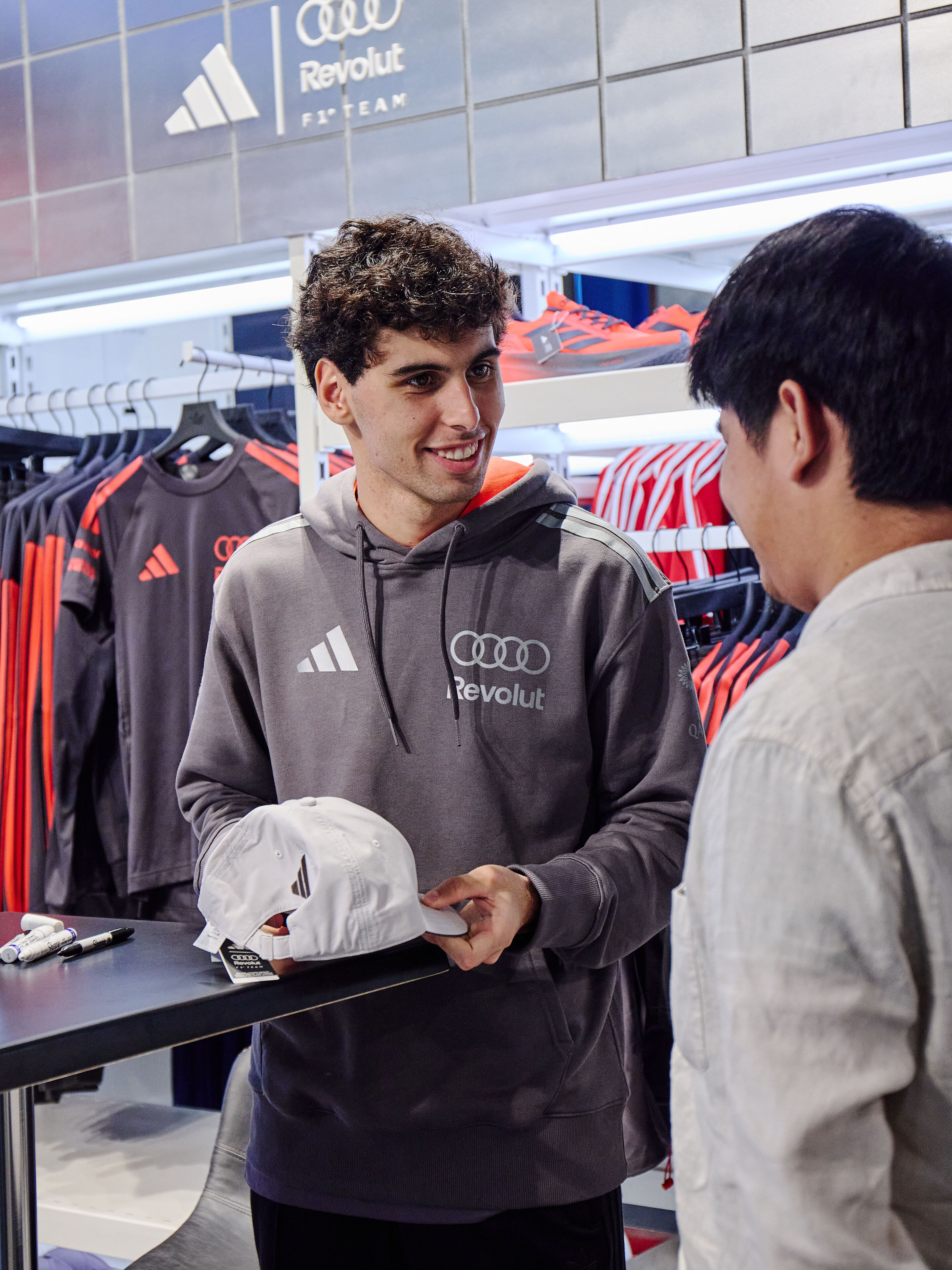 2026 Australian Grand Prix: Off-track activations - Gabriel Bortoleto adidas store appearance