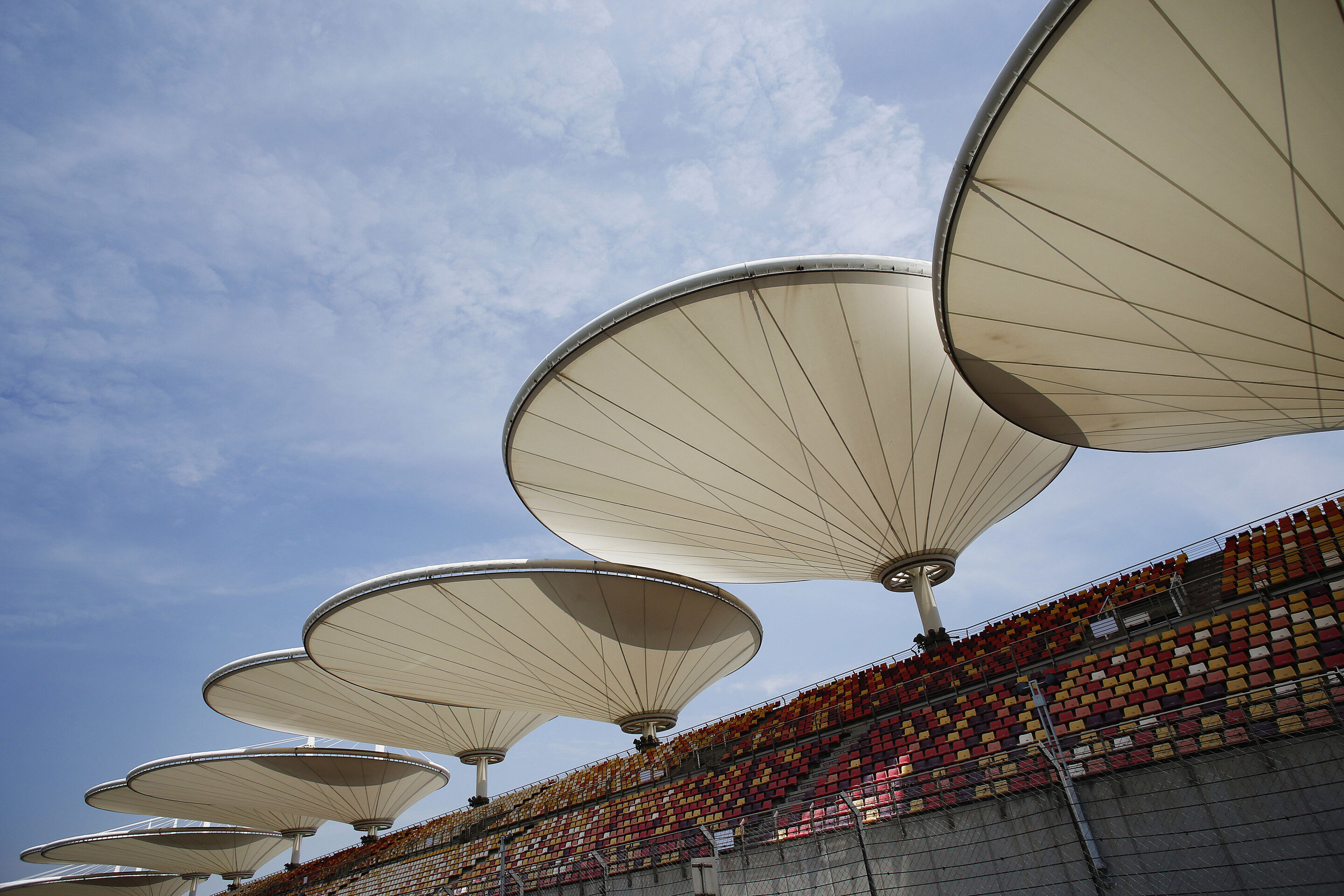 2179933100 - Shanghai International Circuit, Shanghai, China. Thursday 9 April. A view of the grandstand at the circuit. (Photo by Steven Tee/LAT Images)