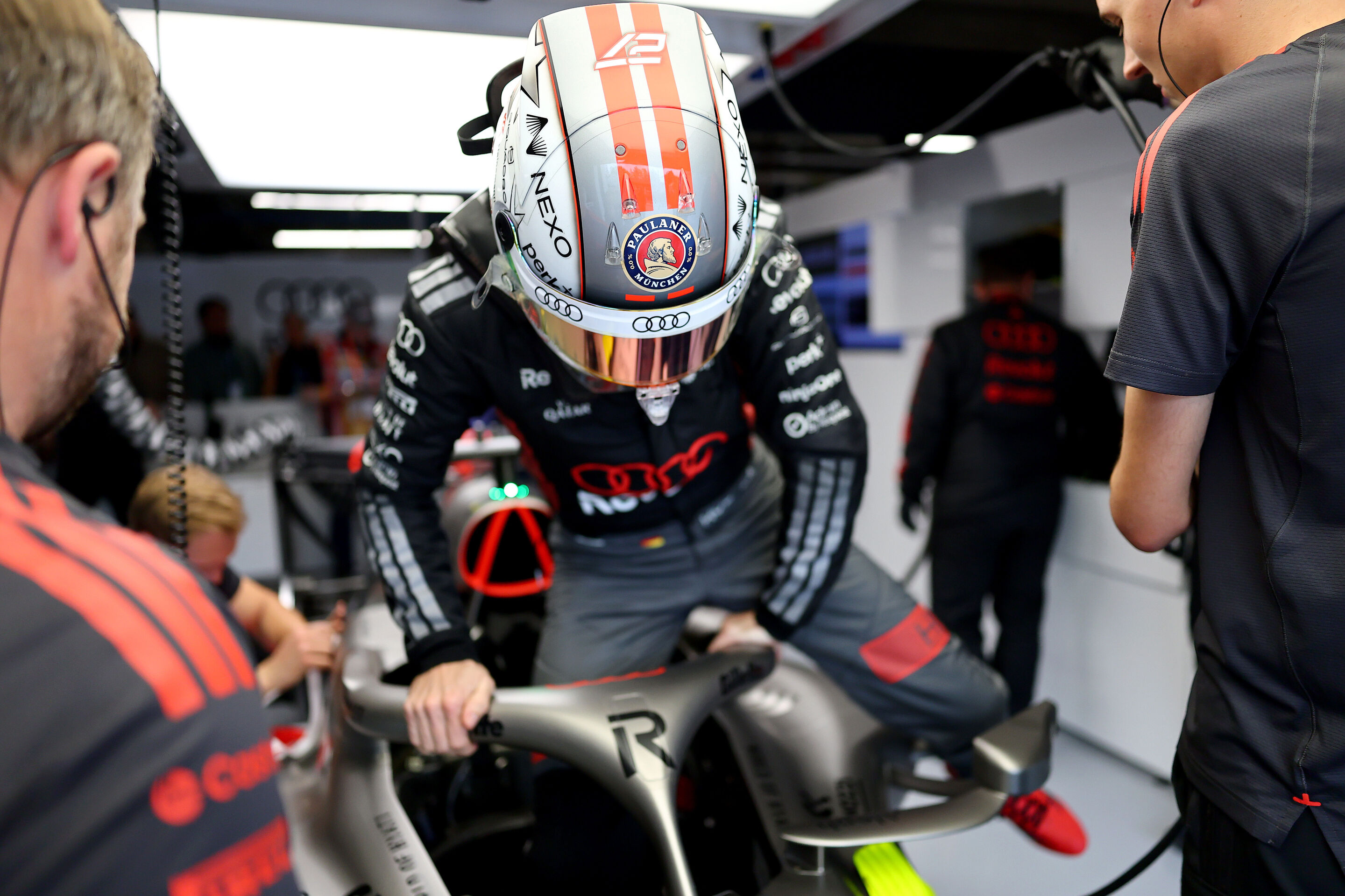 F1 Grand Prix of Canada - Sprint & Qualifying - MONTREAL, QUEBEC - MAY 23: Nico Hulkenberg of Germany and Audi F1 Team prepares to drive in the garage during qualifying ahead of the F1 Grand Prix of Canada at Circuit Gilles-Villeneuve on May 23, 2026...