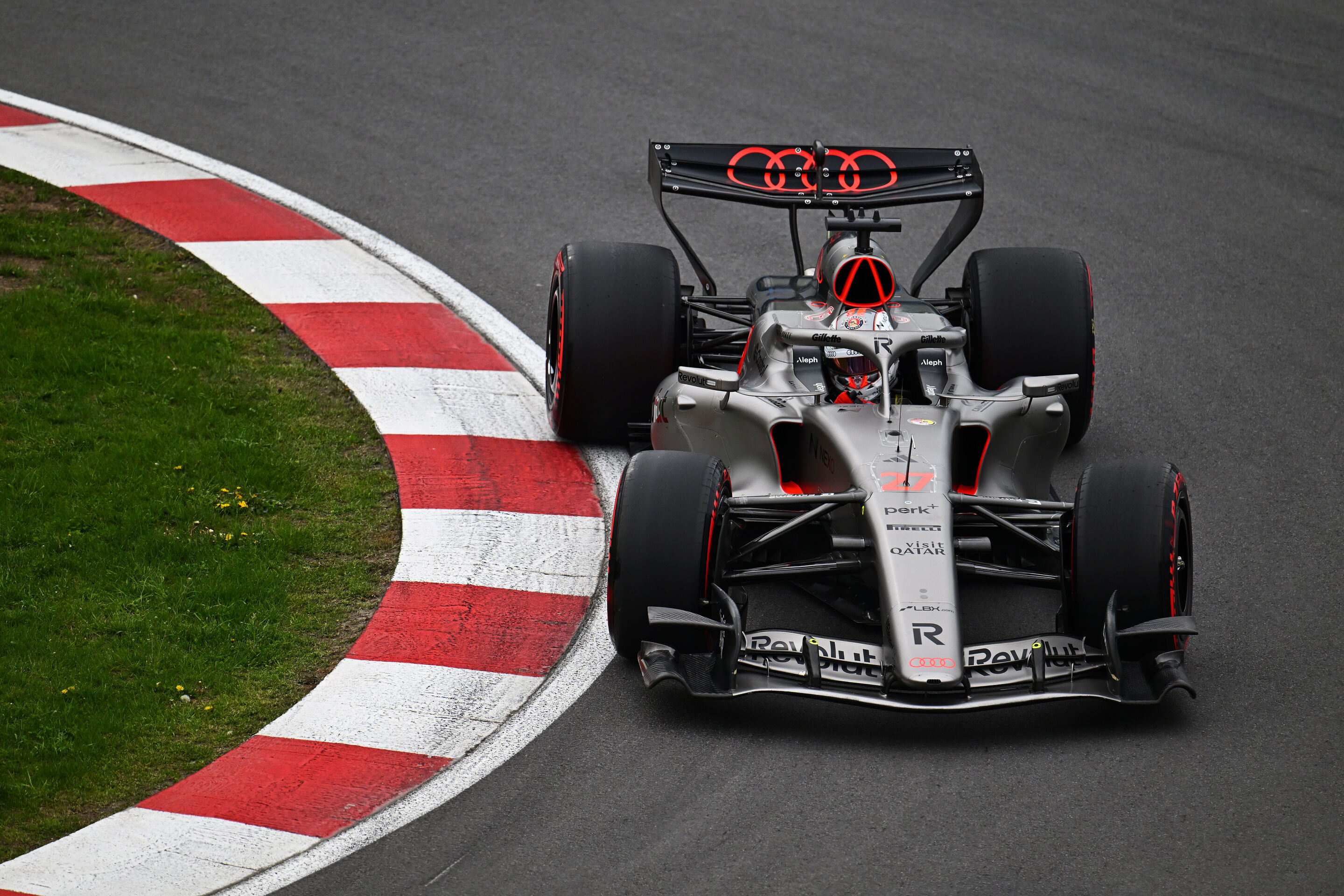 F1 Grand Prix of Canada - Sprint & Qualifying - MONTREAL, QUEBEC - MAY 23: Nico Hulkenberg of Germany driving the (27) Audi F1 Team R26 on track during qualifying ahead of the F1 Grand Prix of Canada at Circuit Gilles-Villeneuve on May 23, 2026 in Montreal,...