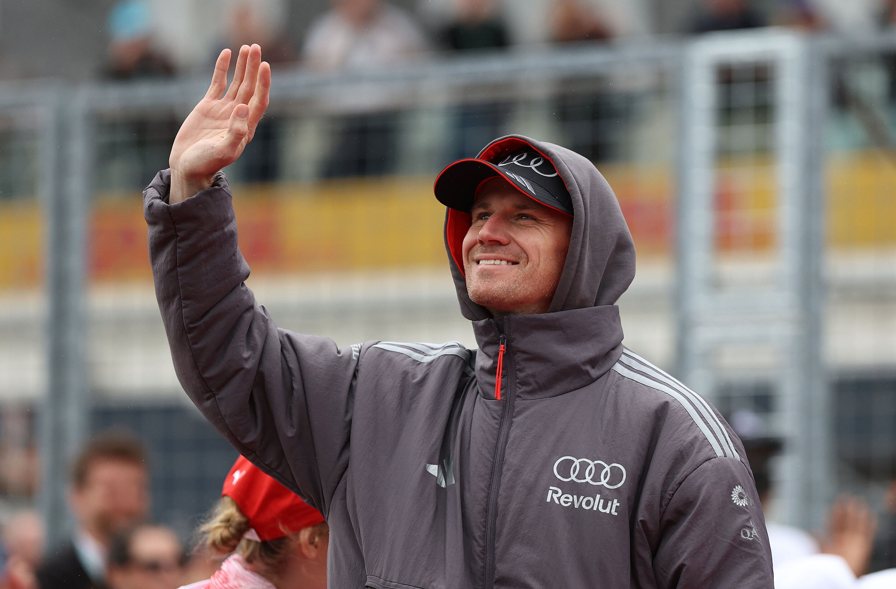 F1 Grand Prix of Canada - MONTREAL, QUEBEC - MAY 24: Nico Hulkenberg of Germany and Audi F1 Team waves on the drivers parade prior to the F1 Grand Prix of Canada at Circuit Gilles-Villeneuve on May 24, 2026 in Montreal, Quebec. (Photo by Alastair Staley/LAT...